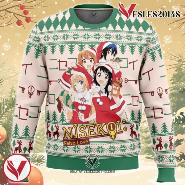 Santa Kosaki, Chitoge, Seishiro, Marika Nisekoi Ugly Christmas Sweater, Unique Christmas Gift For Fans - Vesles2014S