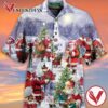 Santa Print Casual Breathable Hawaiian Shirt, Best Gifts For Summer Vesles2014S