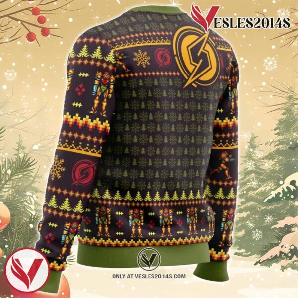 Santa Samus Aran Metroid Ugly Christmas Sweater, Unique Christmas Gift For Fans - Vesles2014S 2