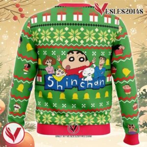 Santa Shinnosuke Crayon Shin-chan Ugly Christmas Sweater, Unique Christmas Gift For Fans - Vesles2014S 1