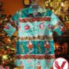 Santa Surfing Mele Kalikimaka Blue And Floral Line Hawaiian Shirt, Unique Gifts For Friends - Vesles2014S 1