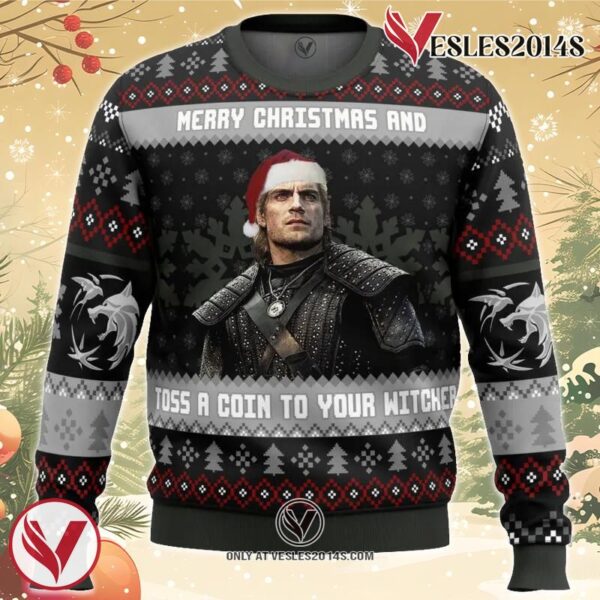 Santa Witcher The Witcher Ugly Christmas Sweater, Unique Christmas Gift For Fans - Vesles2014S