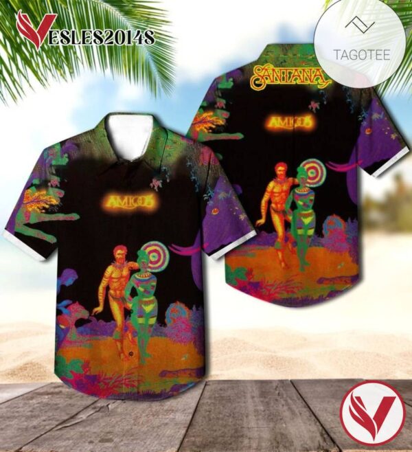 Santana Amigos Album Cover Hawaiian Shirt, Best Gift For Music Lovers Vesles2014S