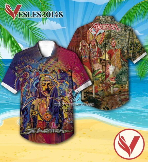 Santana Shaman Album Cover Style 2 Hawaiian Shirt, Unique Gifts For Music Lovers - Vesles2014S