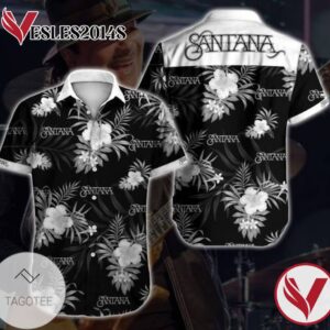 Santana Singer Hawaiian Graphic Print Short Sleeve Hawaiian Casual Shirt Vesles2014S 1