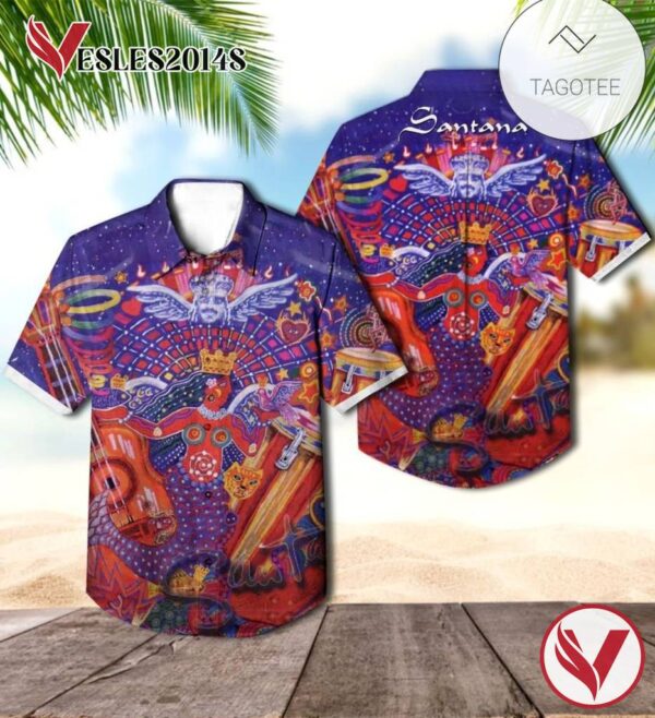 Santana Supernatural Album Cover Hawaiian Shirt, Best Gift For Music Lovers Vesles2014S