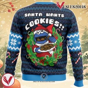 Santa’s Cookies Cookie Monster Ugly Christmas Sweater, Unique Christmas Gift For Fans - Vesles2014S 1
