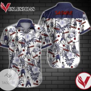 Sasuke Hawaiian Graphic Print Short Sleeve Hawaiian Casual Shirt Vesles2014S 1