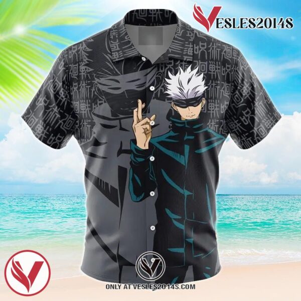 Satoru Gojo Jujutsu Kaisen Hawaiian Button Up Shirt, Perfect Gifts For Anime Lovers - Vesles2014S