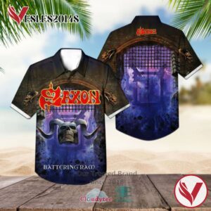 Saxon Band Battering Ram Album Hawaiian Shirt, Best Gift For Music Lovers Vesles2014S