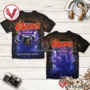 Saxon Battering Ram Album Cover Shirt, Unique Gifts For Music Lovers - Vesles2014S