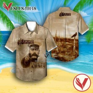 Saxon Call To Arms Album Cover Hawaiian Shirt, Unique Gifts For Music Lovers - Vesles2014S