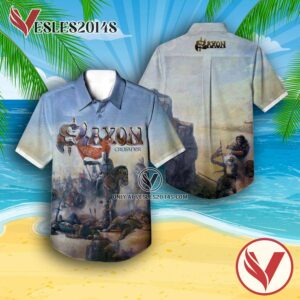 Saxon Crusader Album Cover Hawaiian Shirt, Unique Gifts For Music Lovers - Vesles2014S