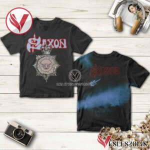 Saxon Strong Arm Of The Law Album Cover Black Shirt, Unique Gifts For Music Lovers - Vesles2014S