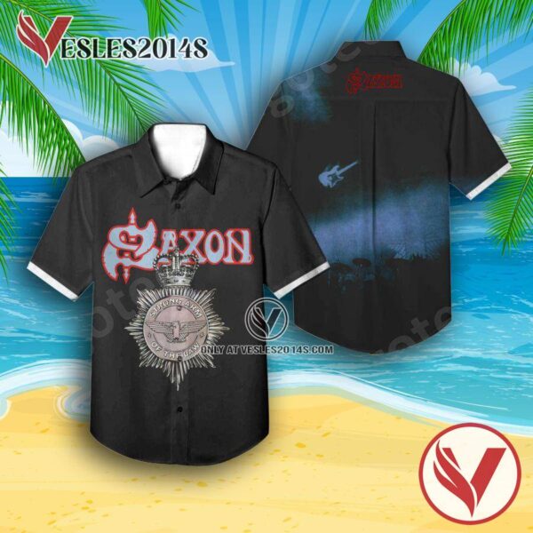 Saxon Strong Arm Of The Law Album Cover Hawaiian Shirt, Unique Gifts For Music Lovers - Vesles2014S