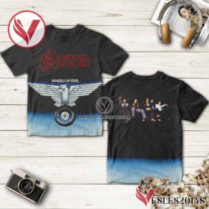 Saxon Wheels Of Steel Album Cover Shirt Style 2, Unique Gifts For Music Lovers - Vesles2014S