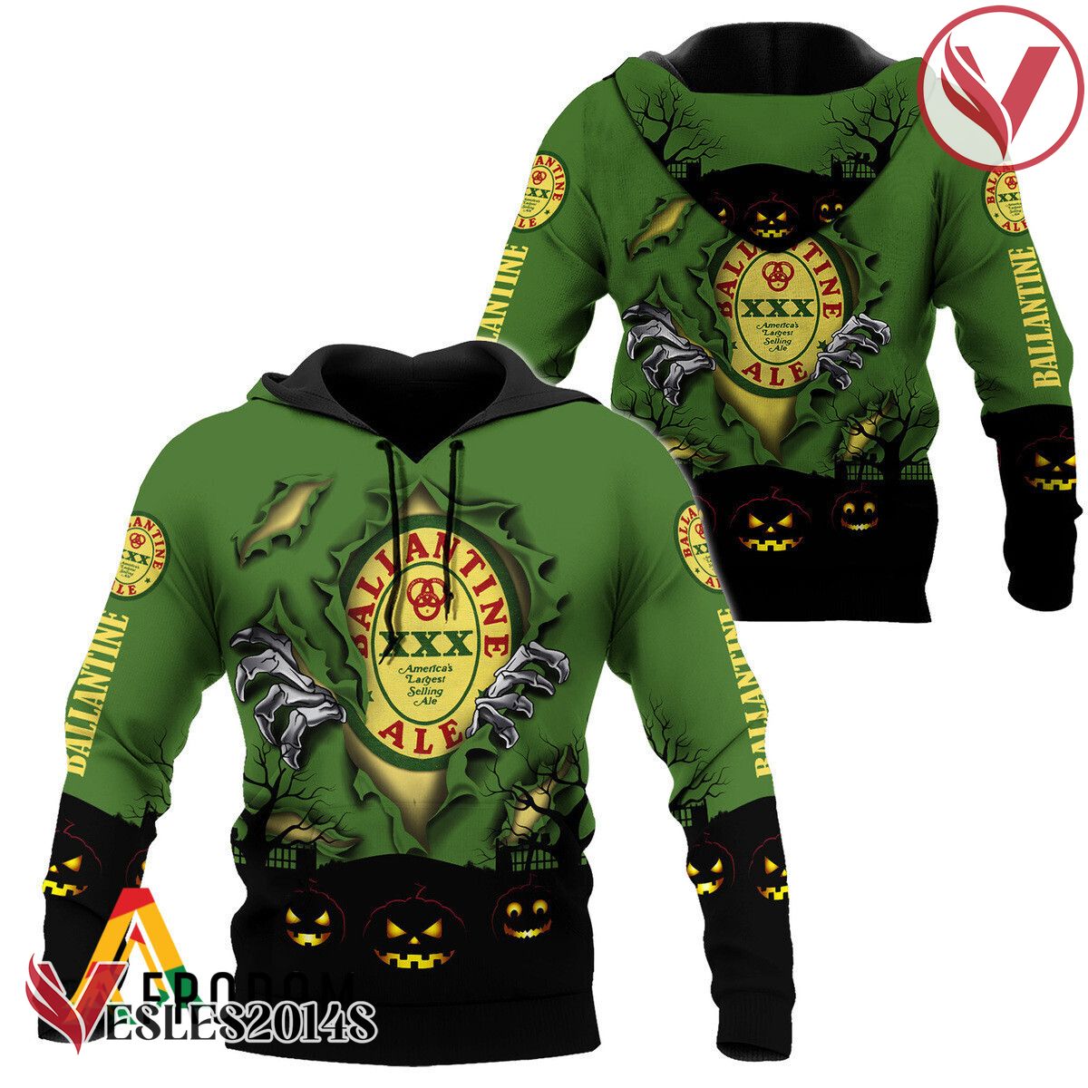 Scary Night Halloween Ballantine's Whisky Hoodie & Zip Hoodie - Vesles2014S