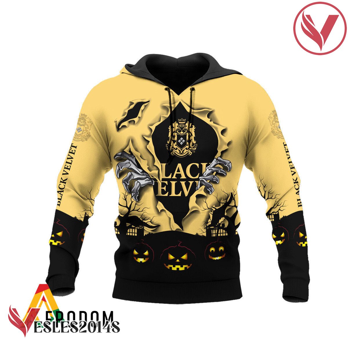 Scary Night Halloween Black Velvet Whisky Hoodie & Zip Hoodie - Vesles2014S 2