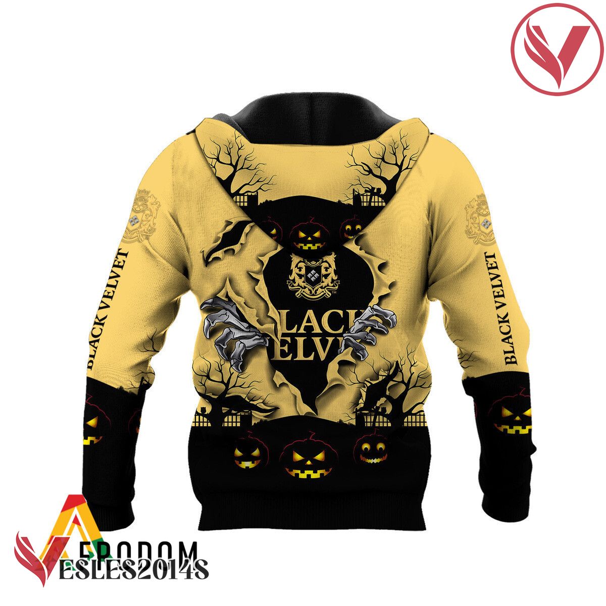 Scary Night Halloween Black Velvet Whisky Hoodie & Zip Hoodie - Vesles2014S 3