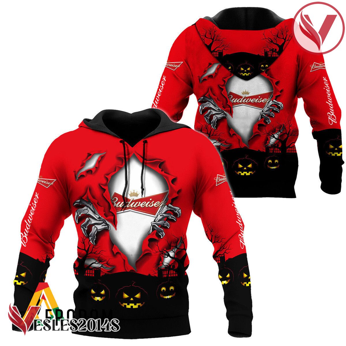 Scary Night Halloween Budweiser Beer Hoodie & Zip Hoodie - Vesles2014S