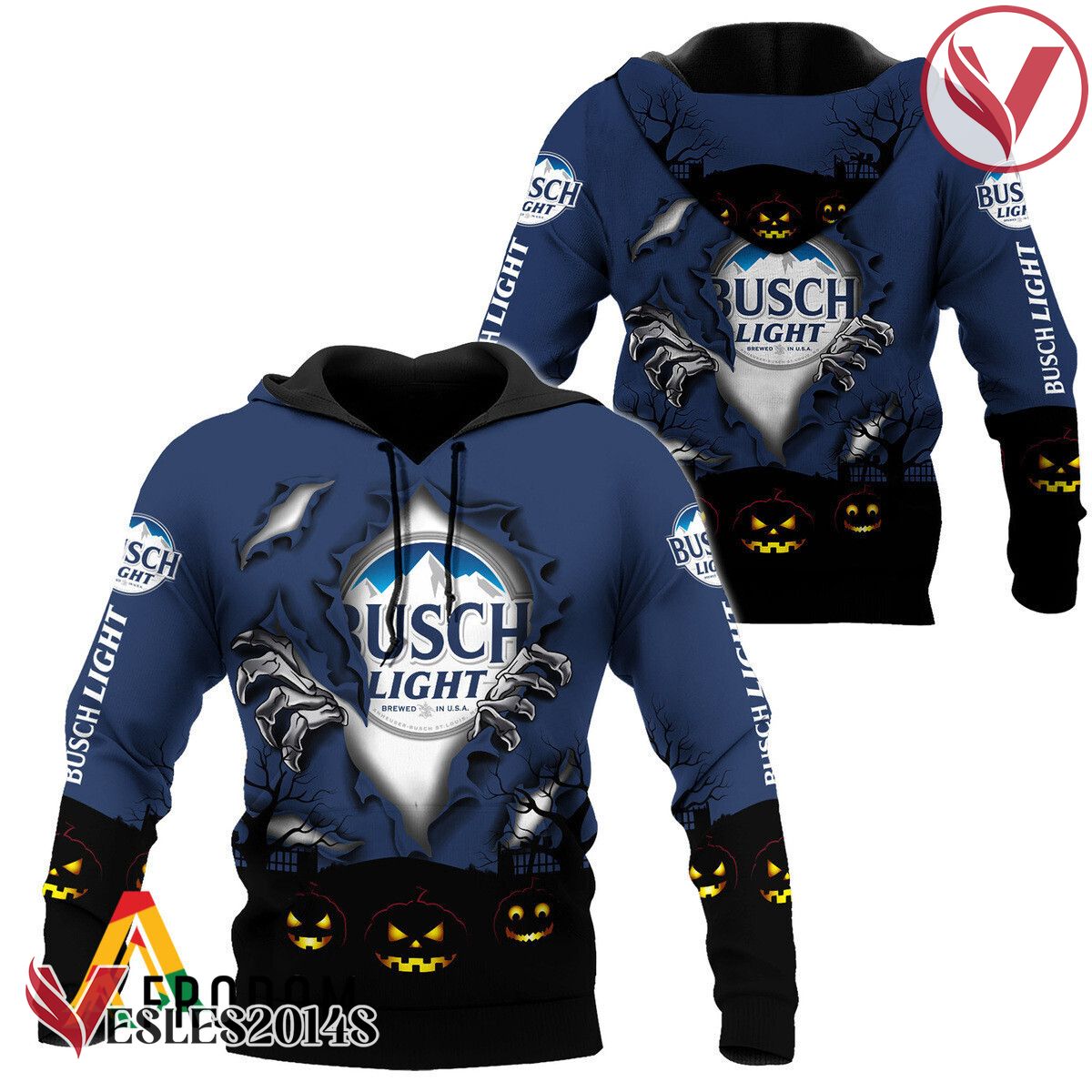 Scary Night Halloween Busch Light Hoodie & Zip Hoodie - Vesles2014S