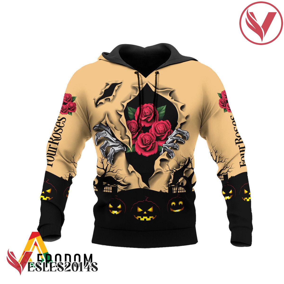 Scary Night Halloween Four Roses Bourbon Hoodie & Zip Hoodie - Vesles2014S 2