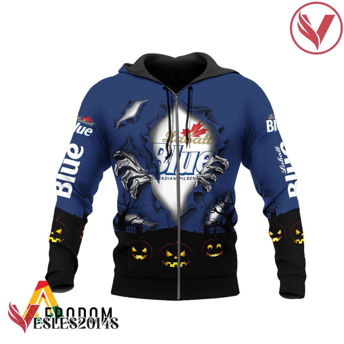 Scary Night Halloween Labatt Blue Hoodie & Zip Hoodie - Vesles2014S 1