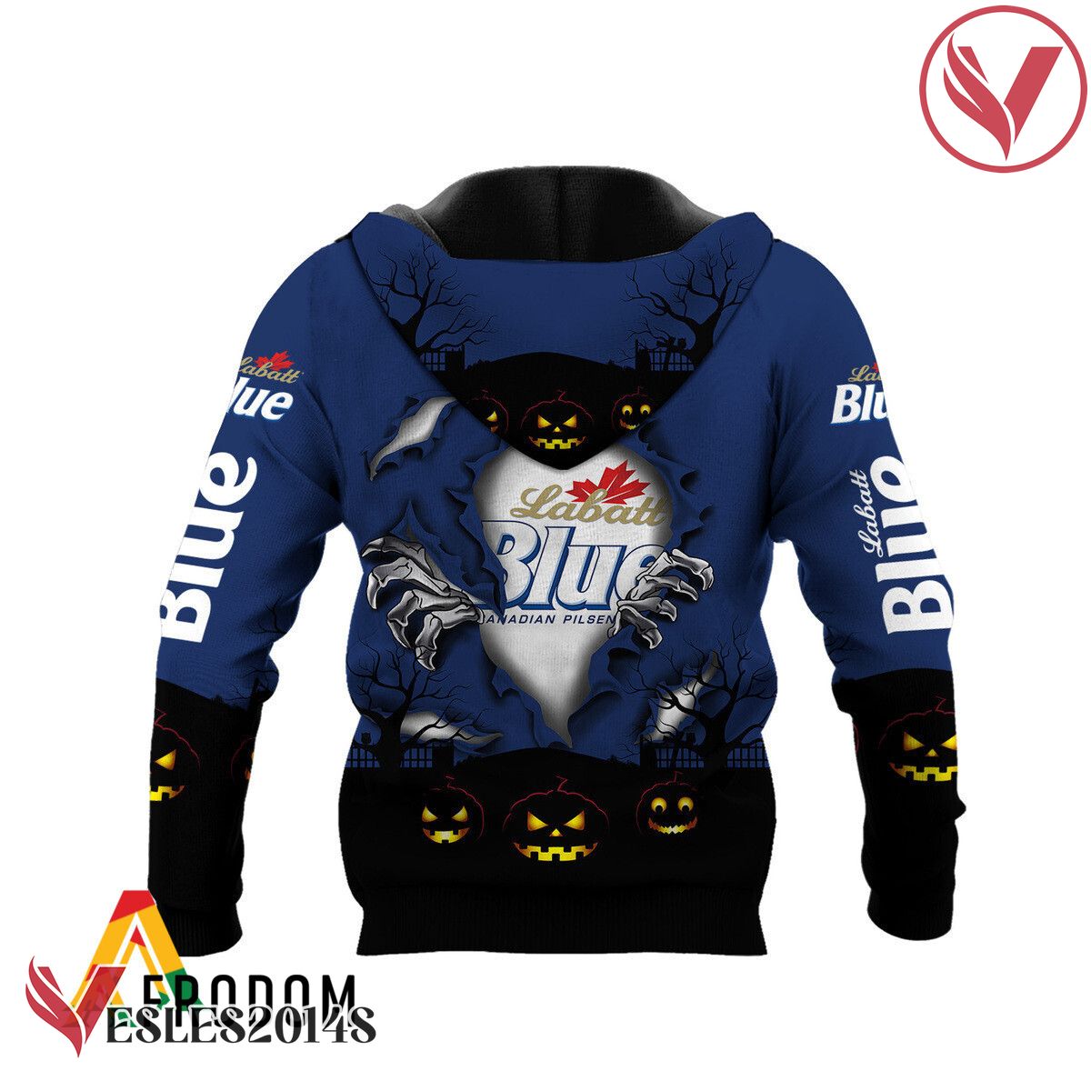 Scary Night Halloween Labatt Blue Hoodie & Zip Hoodie - Vesles2014S 3