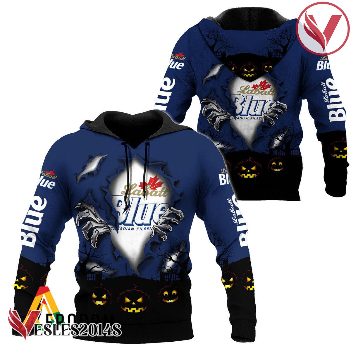 Scary Night Halloween Labatt Blue Hoodie & Zip Hoodie - Vesles2014S