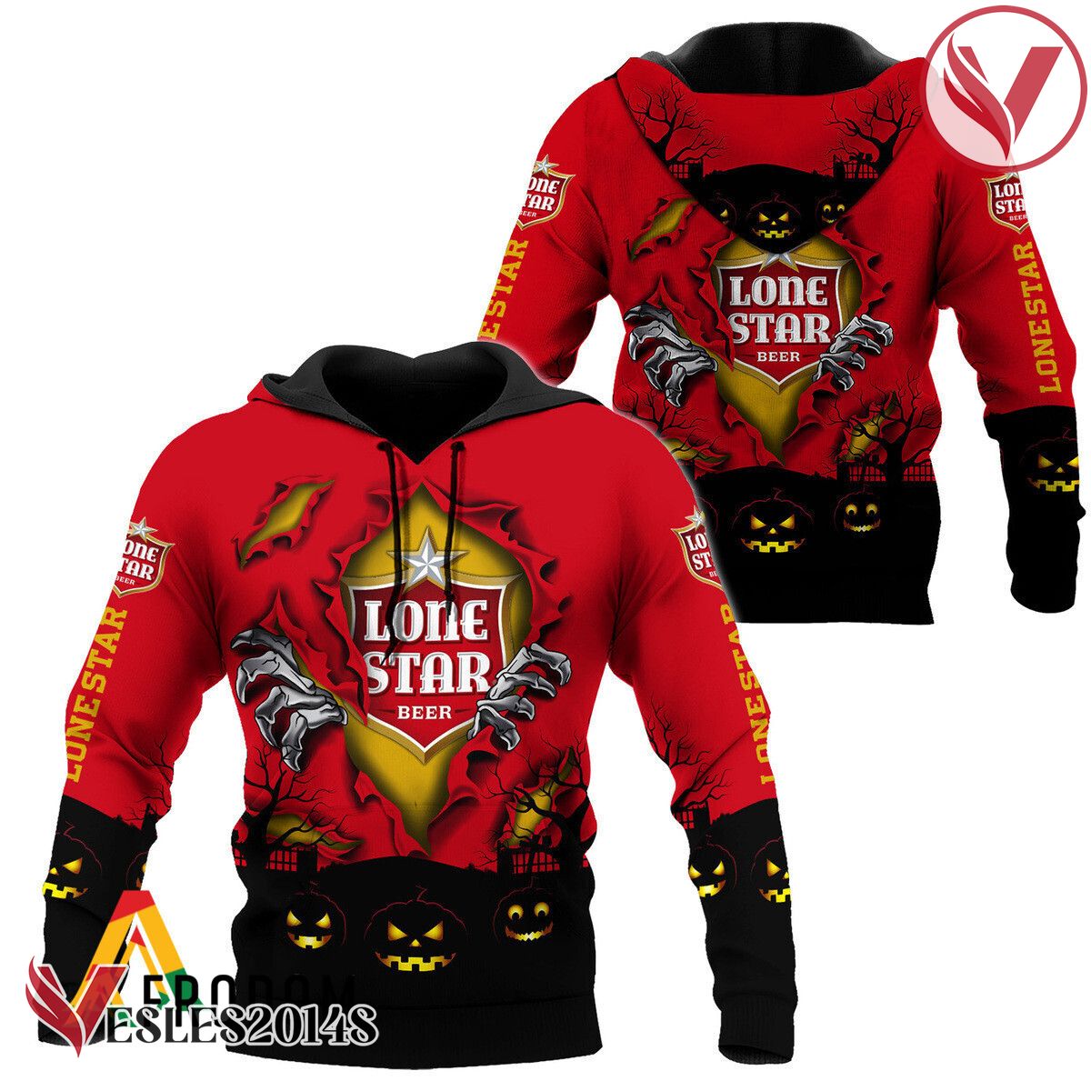 Scary Night Halloween Lone Star Beer Hoodie & Zip Hoodie - Vesles2014S