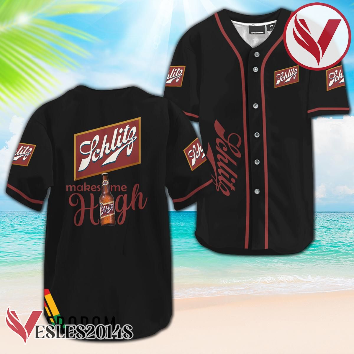 Schlitz Beer Make Me High Baseball Jersey, Perfect Gifts For Fans - Vesles2014S