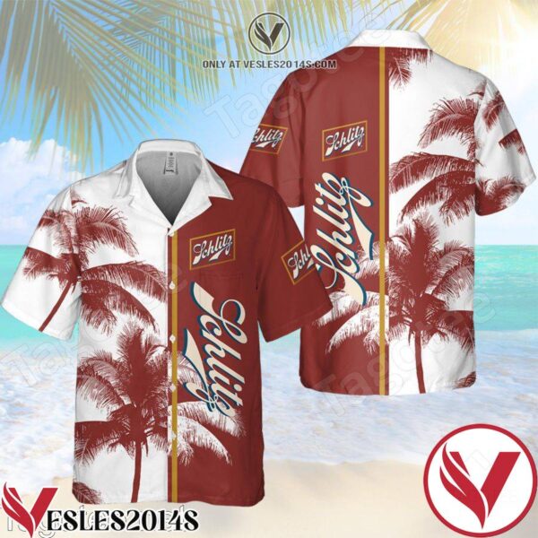 Schlitz Beer Palm Tree White Red Hawaiian Shirt And Short, Unique Gifts For Friends - Vesles2014S 1