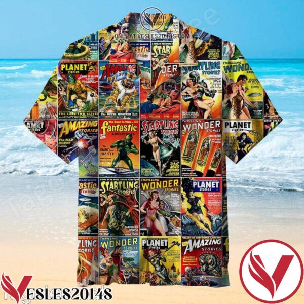 Science Fiction Magazine Hawaiian Shirt, Unique Gifts For Friends - Vesles2014S 1