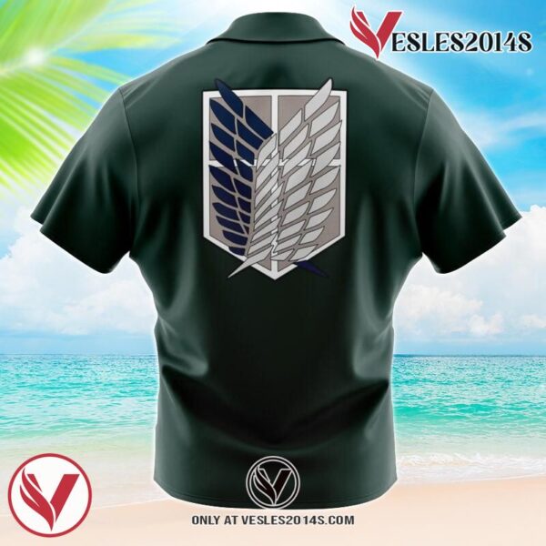 Scouting Regiment Attack on Titan Hawaiian Button Up Shirt, Perfect Gifts For Anime Lovers - Vesles2014S 1