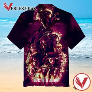 Scream Horror Movie Halloween Casual Beach Full Printing Hawaiian Shirt Vesles2014S