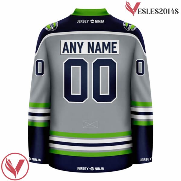 Seahawks Green - Seattle Football Team Personalize Grey Jersey, Ice Hockey Coach Gift - Vesles2014S 2