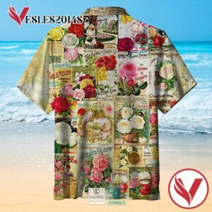 Seed Catalog Roses Casual Hawaiian Shirt, Best Gifts For Summer Vesles2014S 2