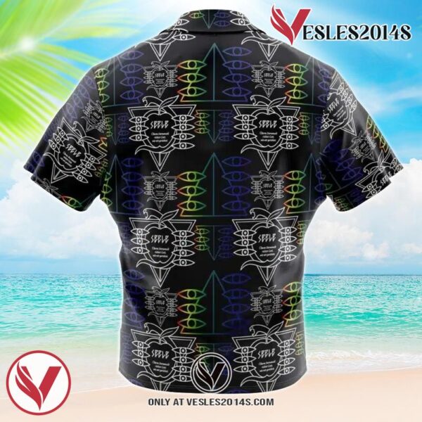 Seele Neon Genesis Evangelion Hawaiian Button Up Shirt, Perfect Gifts For Anime Lovers - Vesles2014S 1