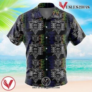 Seele Neon Genesis Evangelion Hawaiian Button Up Shirt, Perfect Gifts For Anime Lovers - Vesles2014S