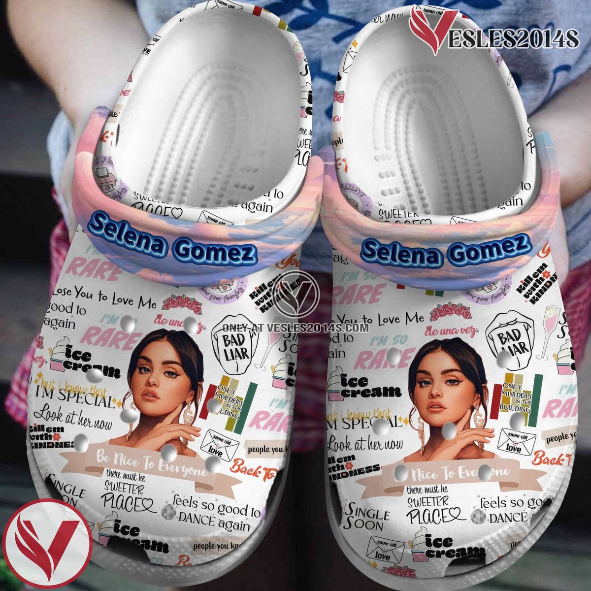 Selena Gomez Music Crocs Crocband Clogs Shoes, Unique Gifts For Fans Style 1 - Vesles2014S