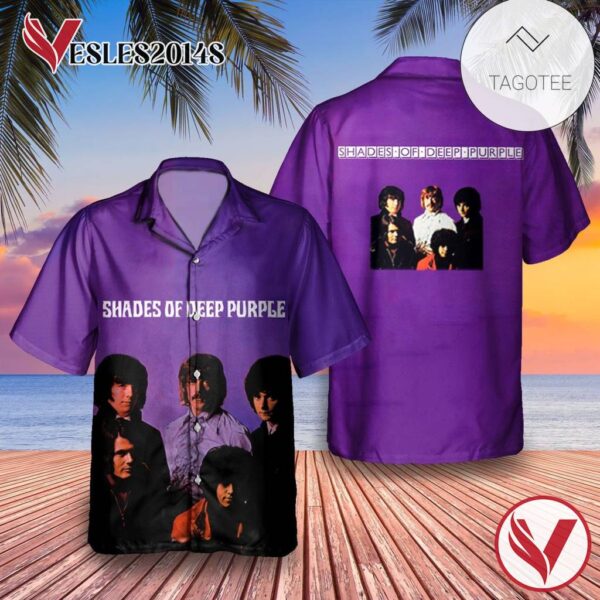 Shades Of Deep Purple Album Cover Hawaiian Shirt, Best Gift For Music Lovers Vesles2014S
