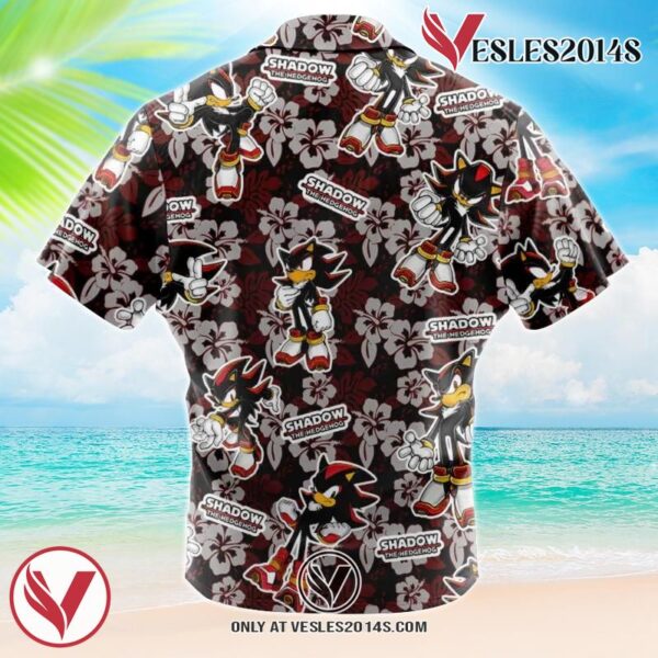 Shadow Pattern Sonic The Hedgehog Hawaiian Button Up Shirt, Perfect Gifts For Anime Lovers - Vesles2014S 1