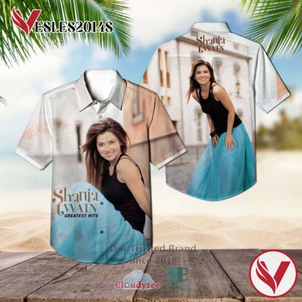 Shania Twain Greatest Hits Album Hawaiian Shirt, Best Gift For Music Lovers Vesles2014S