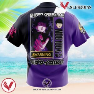 Shigeo Kageyama Mob Psycho 100 Hawaiian Button Up Shirt, Perfect Gifts For Anime Lovers - Vesles2014S 1