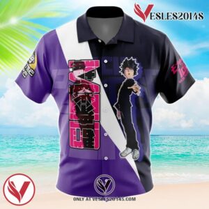 Shigeo Kageyama Mob Psycho 100 Hawaiian Button Up Shirt, Perfect Gifts For Anime Lovers - Vesles2014S