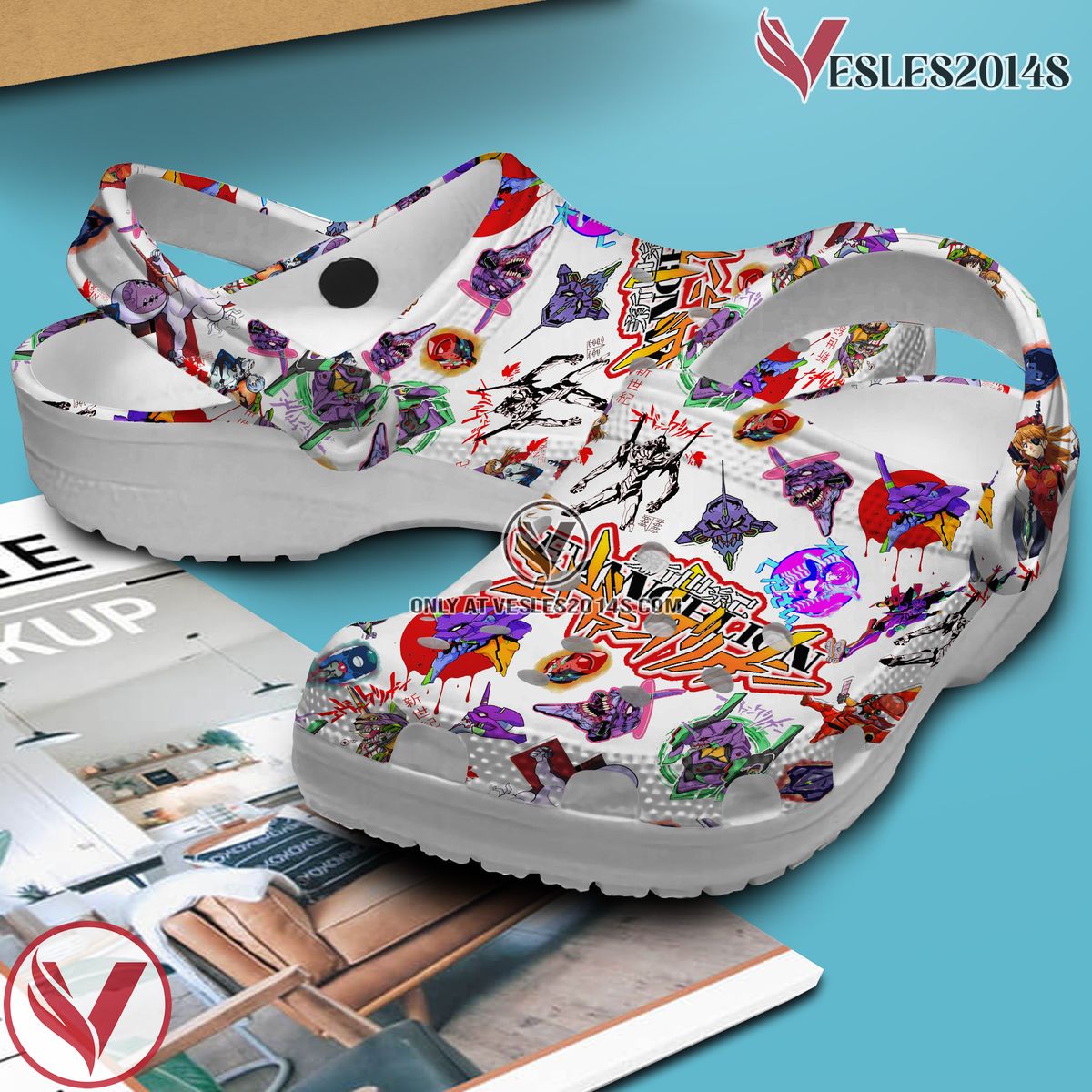 Shin Seiki Evangelion Anime Crocs Crocband Clogs Shoes Comfortable For Men Women and Kids, Unique Gift From Vesles2014S 3