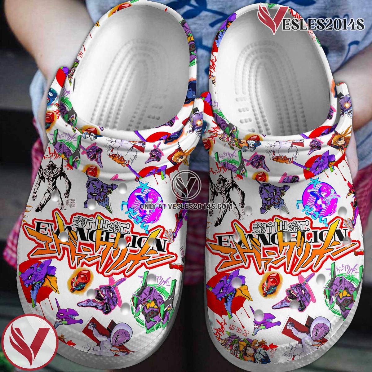 Shin Seiki Evangelion Anime Crocs Crocband Clogs Shoes Comfortable For Men Women and Kids, Unique Gift From Vesles2014S