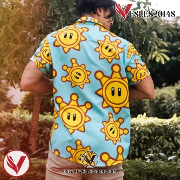 Shine Sprite Mario Bros Sunshine Hawaiian Button Up Shirt, Perfect Gifts For Anime Lovers - Vesles2014S 2