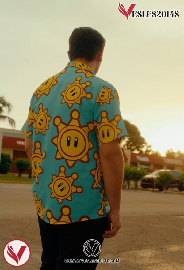 Shine Sprite Mario Bros Sunshine Hawaiian Button Up Shirt, Perfect Gifts For Anime Lovers - Vesles2014S 4