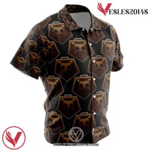 Shinigami Badge Bleach Hawaiian Button Up Shirt, Perfect Gifts For Anime Lovers - Vesles2014S 1